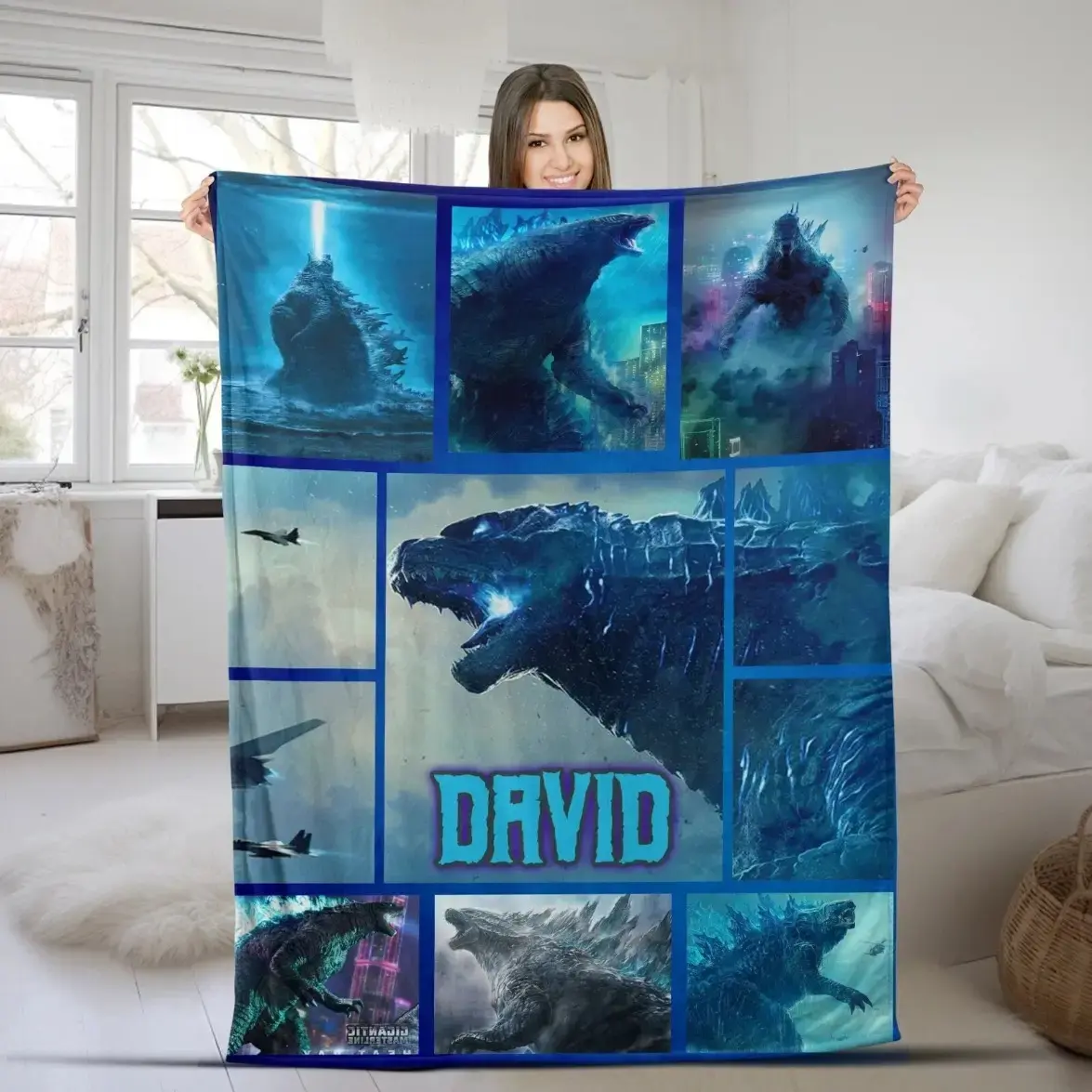 Kong Vs Godzilla Soft Cozy Portable Blanket - Lightweight Throw for Bed, Sofa, Camping - Ideal Gift for Sci-Fi Fans, Soft Cozy Blanket