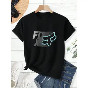 Casual Streetwear Style Women's T-Shirt Fox Logo Design Summer And Spring Outfits Perfect Gift For Trendy Girls And Fashion Lovers