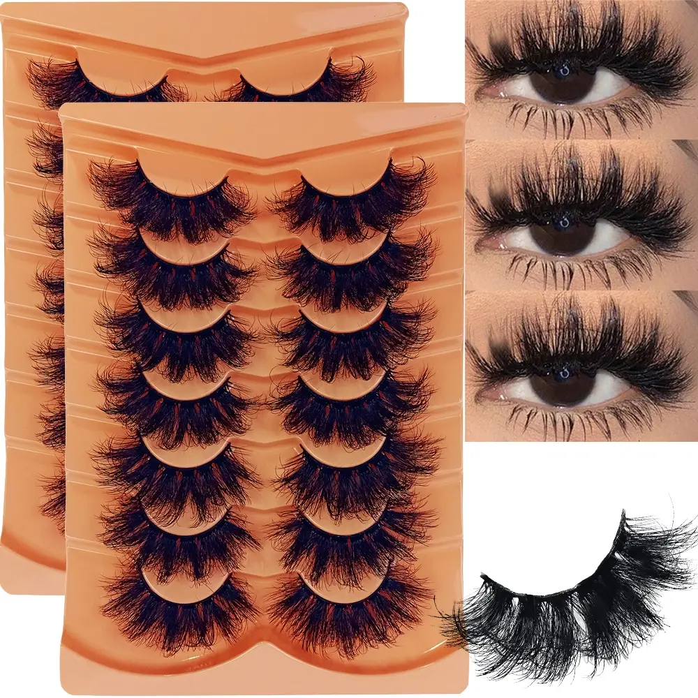 14 Pairs 3D Synthetic Eyelash Extension Eyelash Set, False Eyelashes, Cosmetic False Lashes, Fashion Eyelashes, Volume Lashes, Universal Lashes, Fluffy Russian Strip Lashes, Thick & Messy Look, Perfect for Daily Wear & Special Occasions