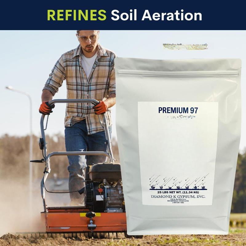 Supply Solutions Gypsum Powder - Purest & Soluble Houseplant Food Fertilizer for Indoor Plants, Outdoor, Lawn, Vegetables - 25 Pounds, Enhances Growth & Soil Health