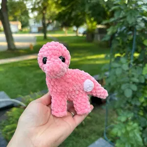 Handmade crocheted brontosaurus