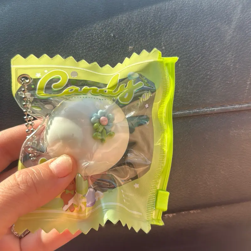 Key chain smoosh ball cream candy design stress relief toy