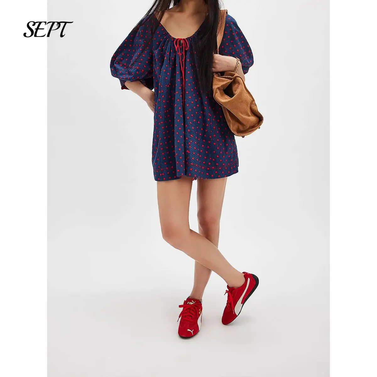 Women's flowy shorts dress flutter short sleeve boho dress square neck smocked dresses for women