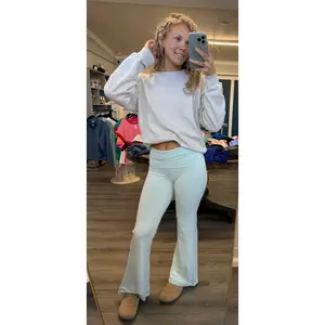 Soft Knit Foldover Flare Pants