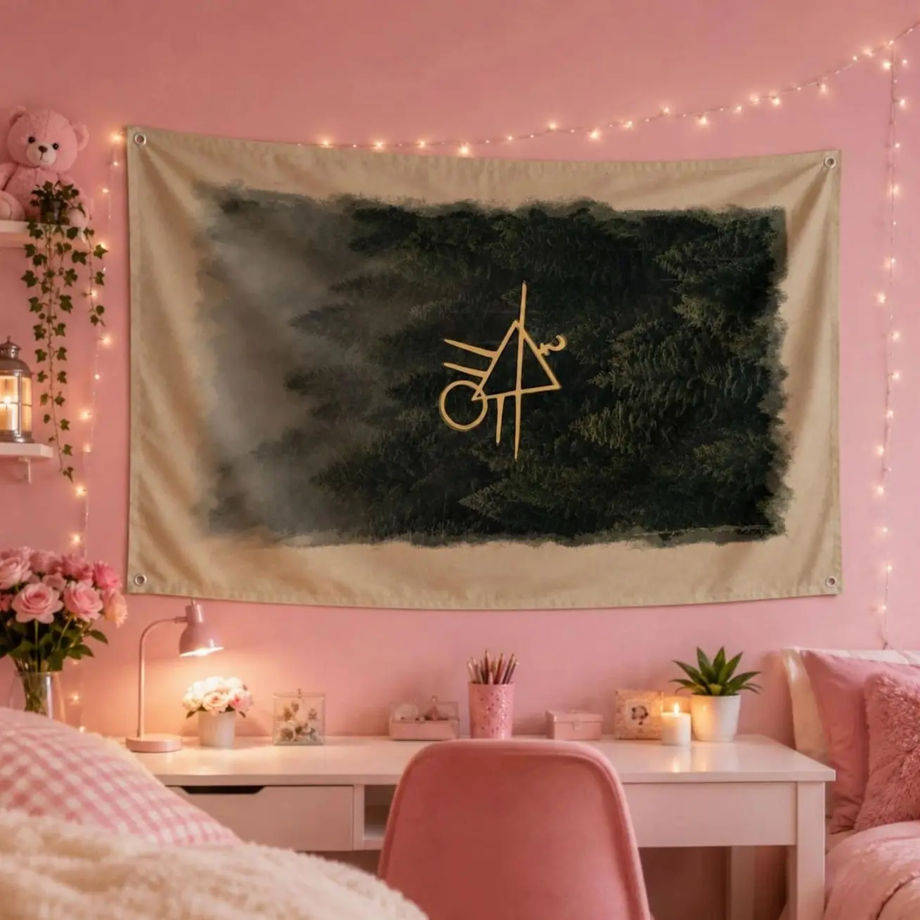 Yellowjackets Symbol Flag | Wilderness Mystery Wall Tapestry | Survival Horror TV Fan Decor | Cabin Room Banner Gift
