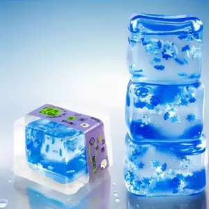 1pc Squishy Ice Cube Stress Balls Stress Balls for Kids and Adults Anxiety Relief, Funny Stress Calming Toys Crystal Soil