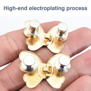 10 Counts Pant Waist Tightener,  No-Sew Butterfly Clips with Decorative Pins (For Jeans/Skirts)