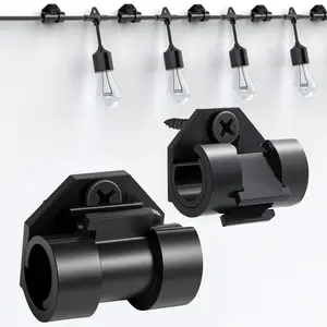 Heavy-Duty String Light Fixture with Locking Fastening Function, Lamp Wire & Cable Clamps, Outdoor Rainproof Fixtures, Heavy-Duty Screws, Lighting