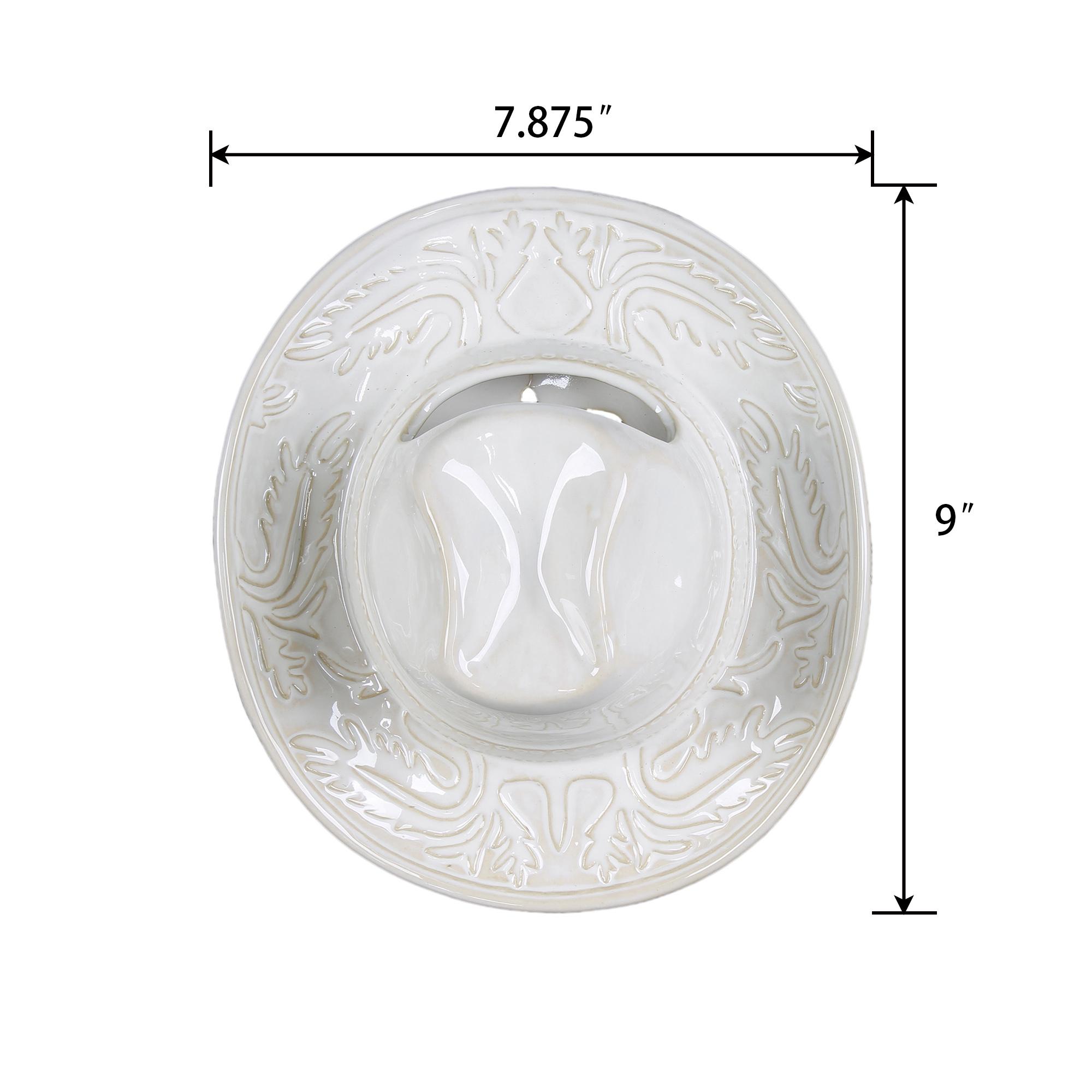 Ceramic Cowgirl Hat Hanging Vase 8" - Unique Western Design for Home Decor & Versatile Display Options