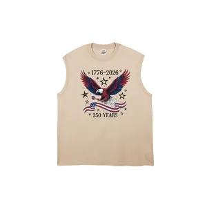 Men's Vintage Washed Pure Cotton Vest Sleeveless Medium Length Summer Breathable Casual Tank Top Fabric Menswear Streetwear Cargo Distressed Loose Tshirt Tshirt