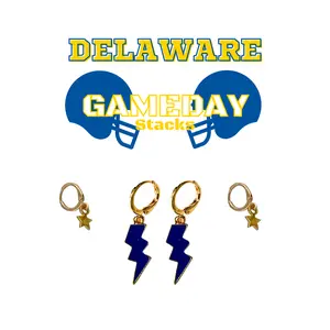 Delaware Classic Gameday Earring Stack For Blue Hens Game Day