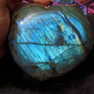 Huge Labradorite Heart - Natural Blue Labradorite Gemstone for Healing and Decor