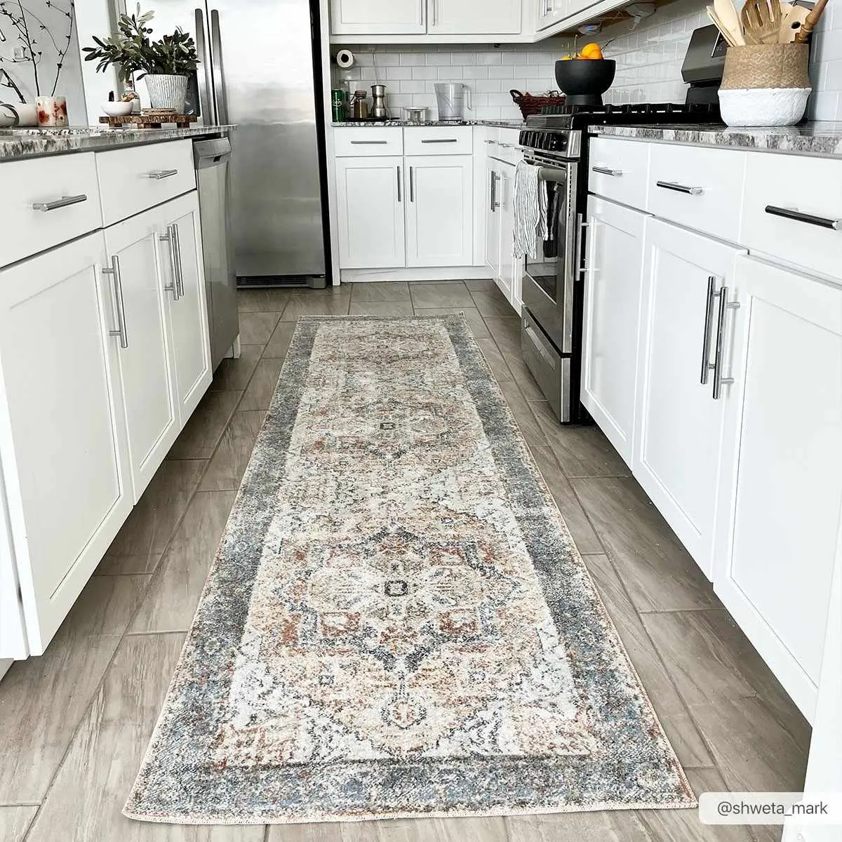 Blue Orange Hera Washable Decorative Area Rug - Clearance Blue Orange Hera Washable Decorative Area Rug - Clearance