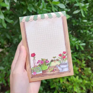 Squash's Garden Notepad - Memo Pad - 50 Sheets - Frog - Gardencore - Flowers