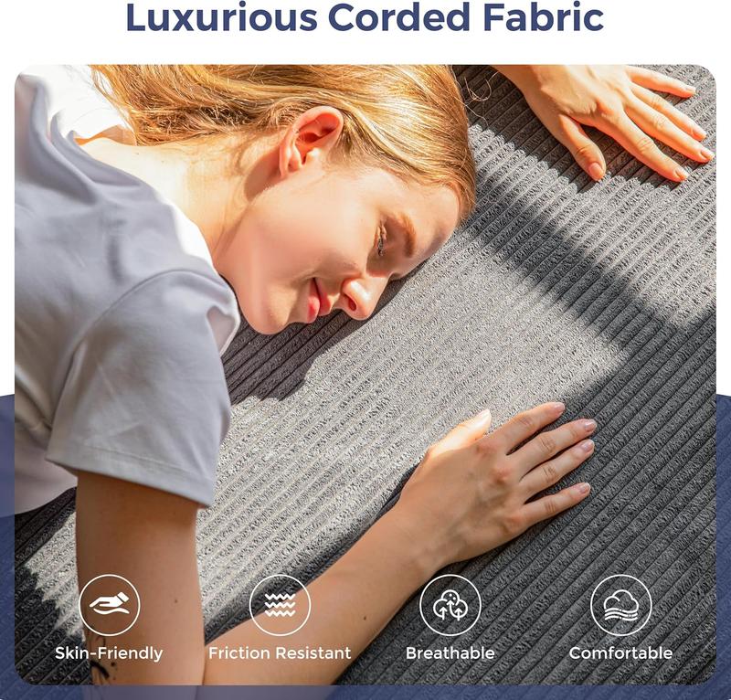 MAXYOYO Sofa Bed, 4 in 1 Foldable Floor Sofa Couch in A Box with 2 Cup Holders, Convertible 3 Seater Boneless Couch Folding Recliner Sleeper Chair for Living Room, No Assembly Required