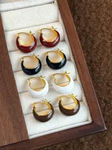 Elegant French Luxury Geometric Earrings Set for Women, 4 Pairs Vintage Casual Fashion Jewelry for Daily Wear & Parties, Chic Earrings, Fashionable Earrings, Hoop Earrings