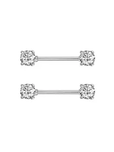 Women's Geometric Nipple Studs, Stainless Steel & Copper Material, Y2K Style Piercing Jewelry, All-Season Wear Accessories