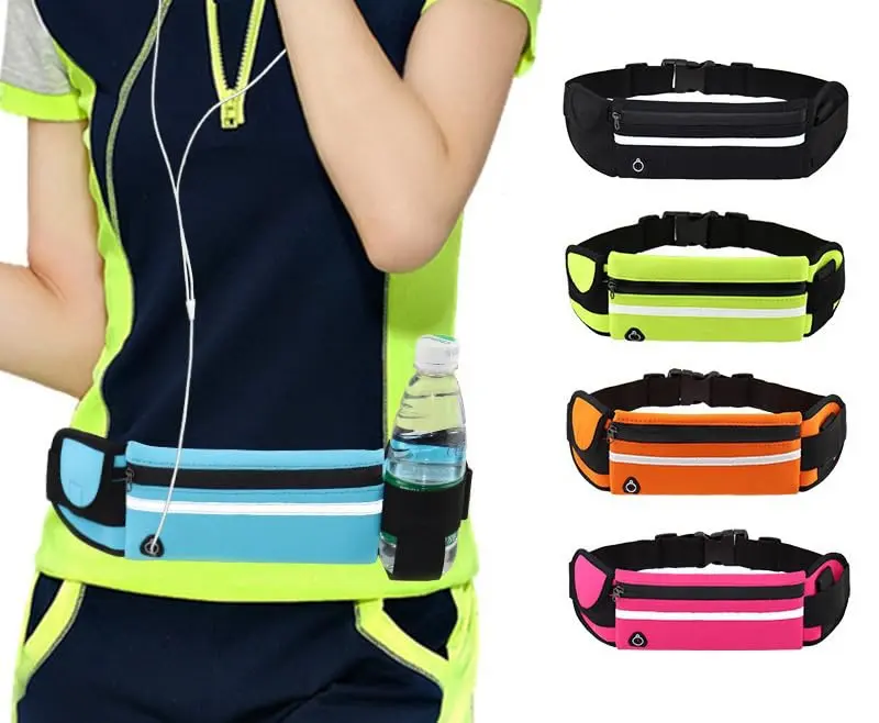 Water Resistant Adjustable Waist Pack - 28"-49" Waist Fit, Convenient Storage for iPhone/Android, Great for Runners, Sports and Hikes, Jogging