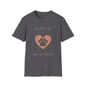 Men's Classic Ribbed Cotton Charcoal Graphic T-Shirt - Round Neck, Lightweight Menswear Tee for Pet Lovers with Heart Paw Print, Casual Everyday Wear Pairable with Shorts