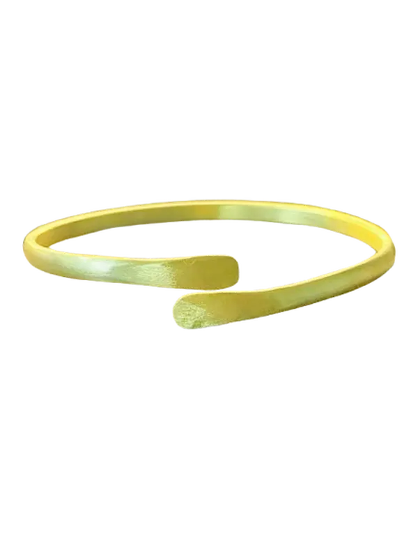 6 GAUGE BARE BRASS HALF ROUND ADJUSTABLE BANGLE