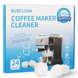 Coffee Machine Cleaner Tablets 24 Pack, Deep Cleaning Descaling Tablets for Coffee Machines, Heavy Duty Remover for Limescale, Oil & Residue