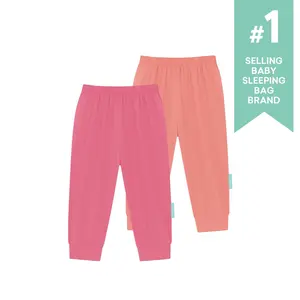 PurComfy 2-Pack Supersoft Baby Pants, Premium Bamboo Viscose Jogger Pants, Elastic Waist, Unisex 0-24 Months, Soft Breathable Gentle on Skin, Easy On Off, Machine Washable, Unisex Baby Toddler Infant Bottoms