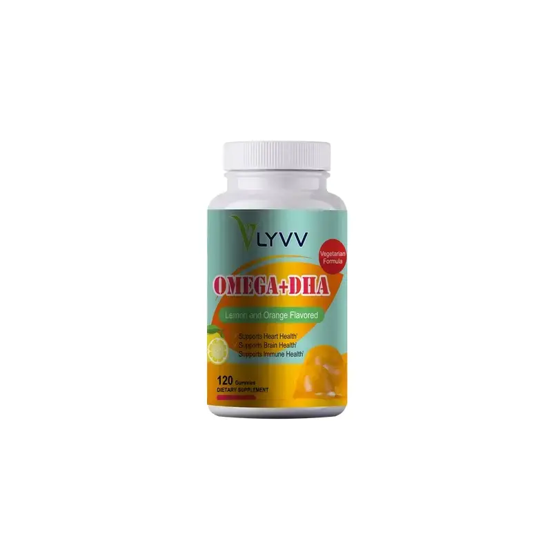 Vegan Omega + DHA Gummies for Adults & Kids – 120 Gummies, Lemon Flavor | Brain & Heart Support, Plant-Based, Non-GMO