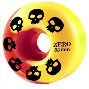 Multi-Skull Wheel - Red/Yellow Swirl 53mm