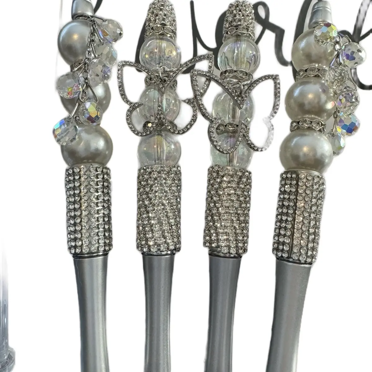 Glam Pen COLEctions with Butterfly Charm, Cowgirl Hat or Dangling Crystals, Retractable Black Ink, Includes 3 Extra Ink Refills, Elegant Writing Tools