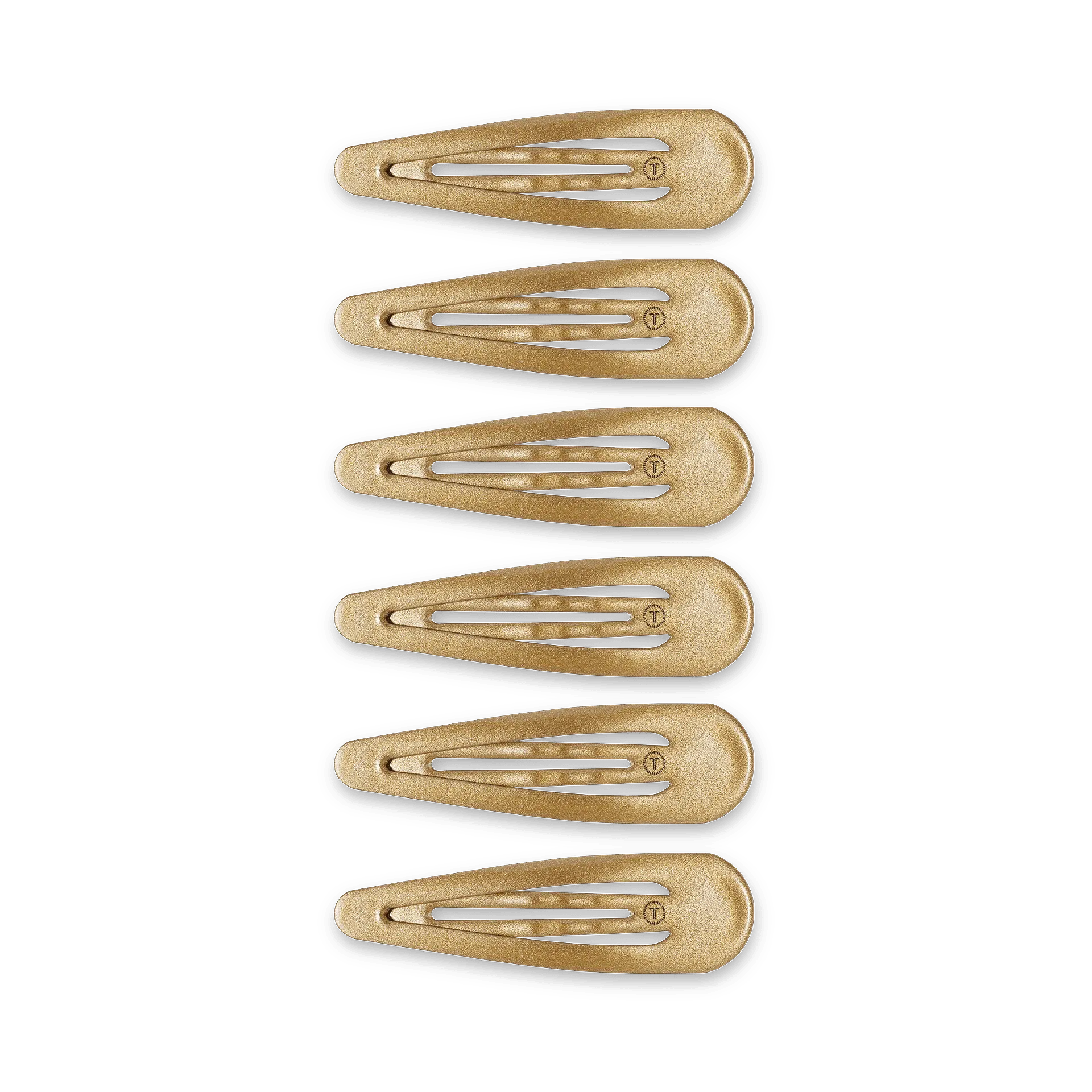 TELETIES - Seamless Snap Hair Clip - Gold - 6Ct