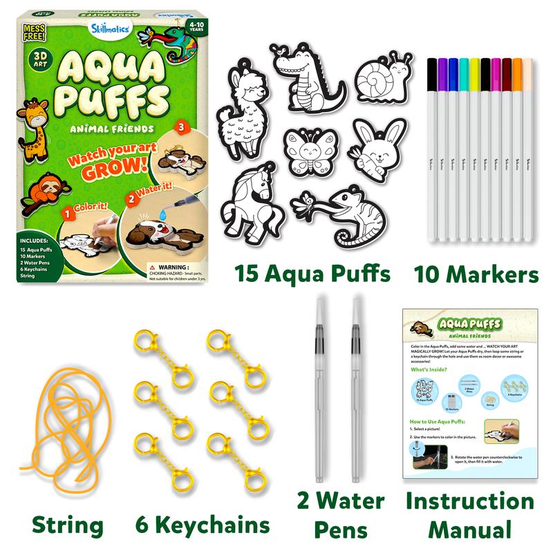 Skillmatics 3D Art Kit - Aqua Puffs, Mess-Free Fun, Magical Craft Activity, Travel Toys, DIY Decor, Creative Gifts for Girls & Boys Ages 4, 5, 6, 7, 8, 9, 10