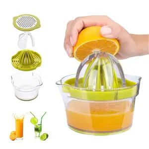 4-In-1 Manual Juicer Machine, Lemon Squeezer, Orange Juice Machine, Home Juice Maker, Juice Extractor, Citrus Presser with Bowl & Filter Net, Easy-To-Use Kitchen Tool