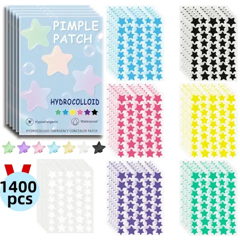 1400pcs Acne Patches for Blemishes & Zits, Invisible Hydrocolloid Cover-Up Strips, Skin-Friendly Adhesive Bandages for Face Care Routine, Skin Repair, Acne Pimple Patch, Acne Stickers