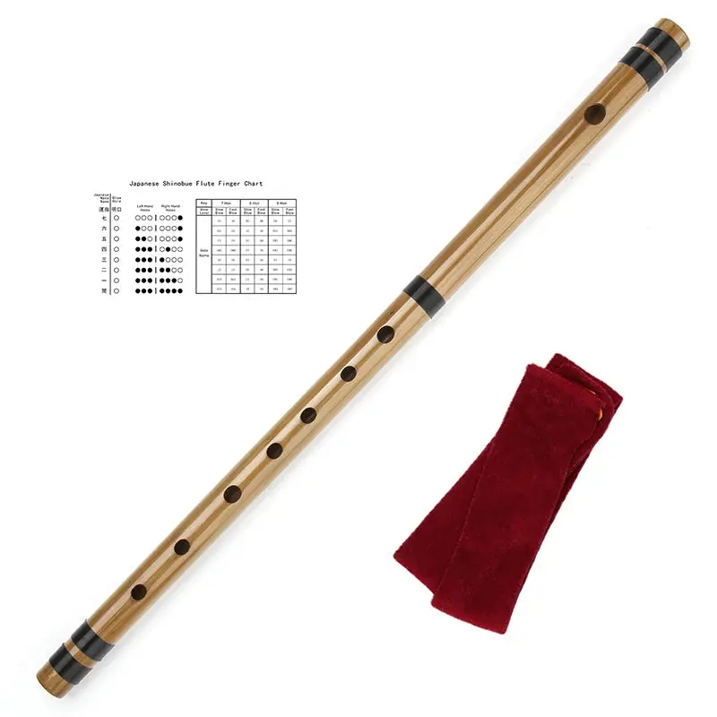 Three Colors Handmade Japanese Sinobue Flute with 7/8 Hon