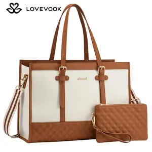 [For LOVEVOOK LIVE] LOVEVOOK Canvas Laptop Tote Bag with Cup holders