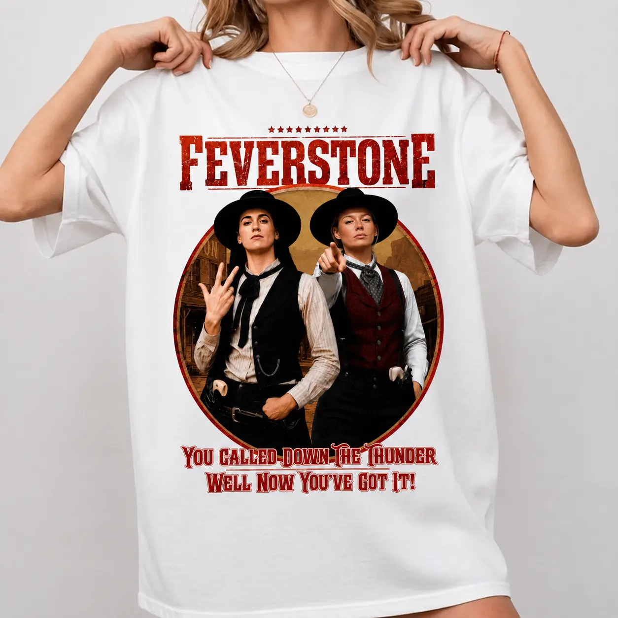 FeverStone Vintage T-Shirt, Sophie & Caitlin Basketball Shirt, Retro Western Graphic Tee