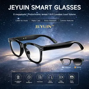 JEYUIN Smart Camera Glasses with Bluetooth Audio, Hands-Free Photo and Video Capture Wearable for Travel, Outdoor and Daily Use, Includes Translation Feature Support, Compatible with iPhone & Android