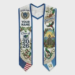 Personalized Guatemala Graduation Stoles/Sash, Class of 2026 stoles, Custom Guatemala Graduation Sash Graduation Stole, Gift for Women, Men