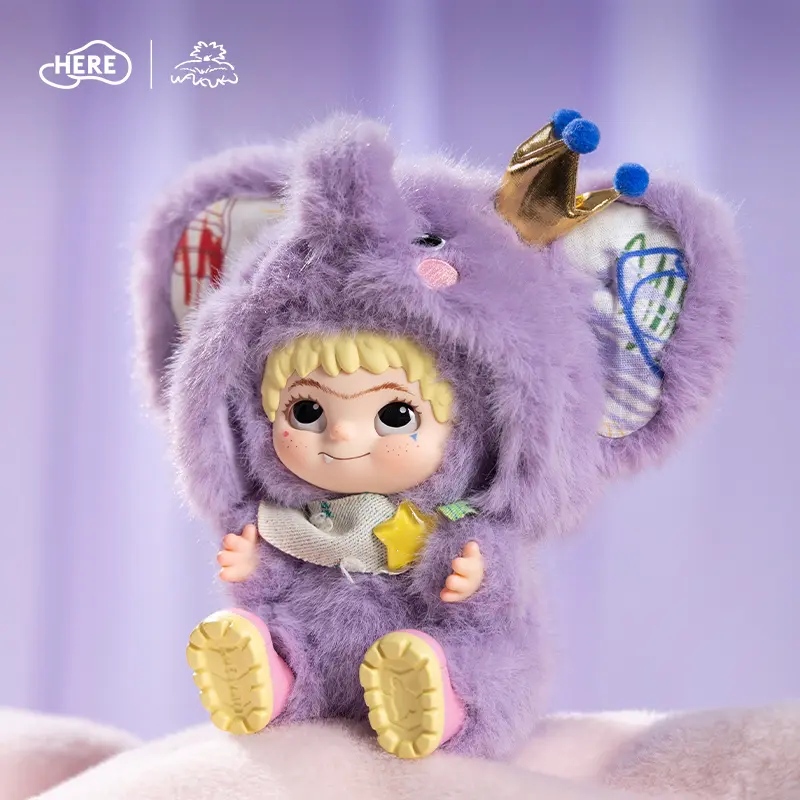 WAKUKU TON TON PURPLE GRAFFITI VINYL PLUSH DOLL PENDANT Collectible Figurines Statues Soft Cuddly Gift Stuffed Animal