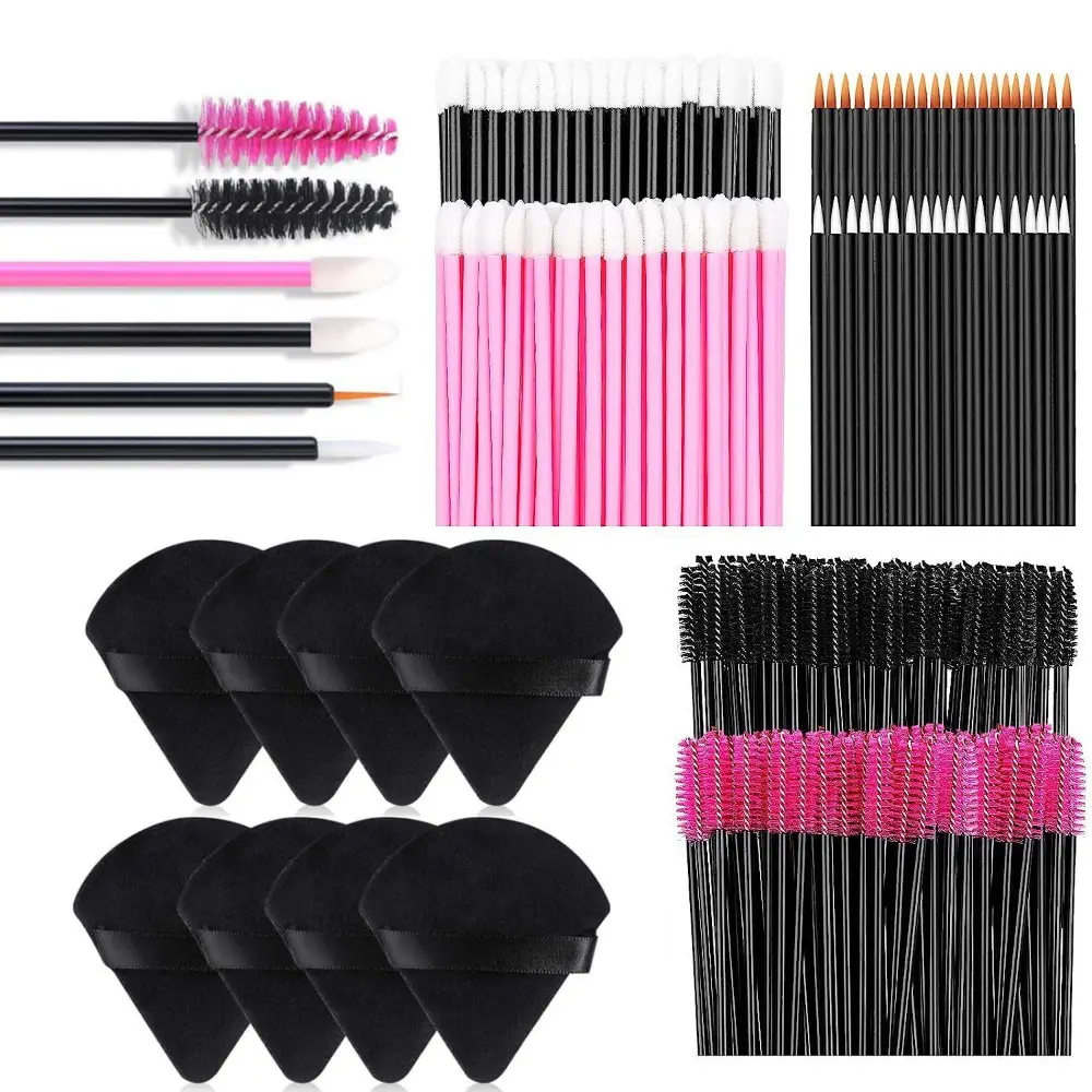 248 Pieces Mascara Brush, Eyeliner Brush, Lip Applicators Brush, Triangle Puff Mixing Set, Disposable Makeup Accessories