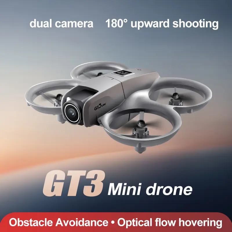 GT3 Mini Quadcopter - Dual Camera, 180° Upward Shooting + Obstacle Avoidance + Optical Flow Positioning