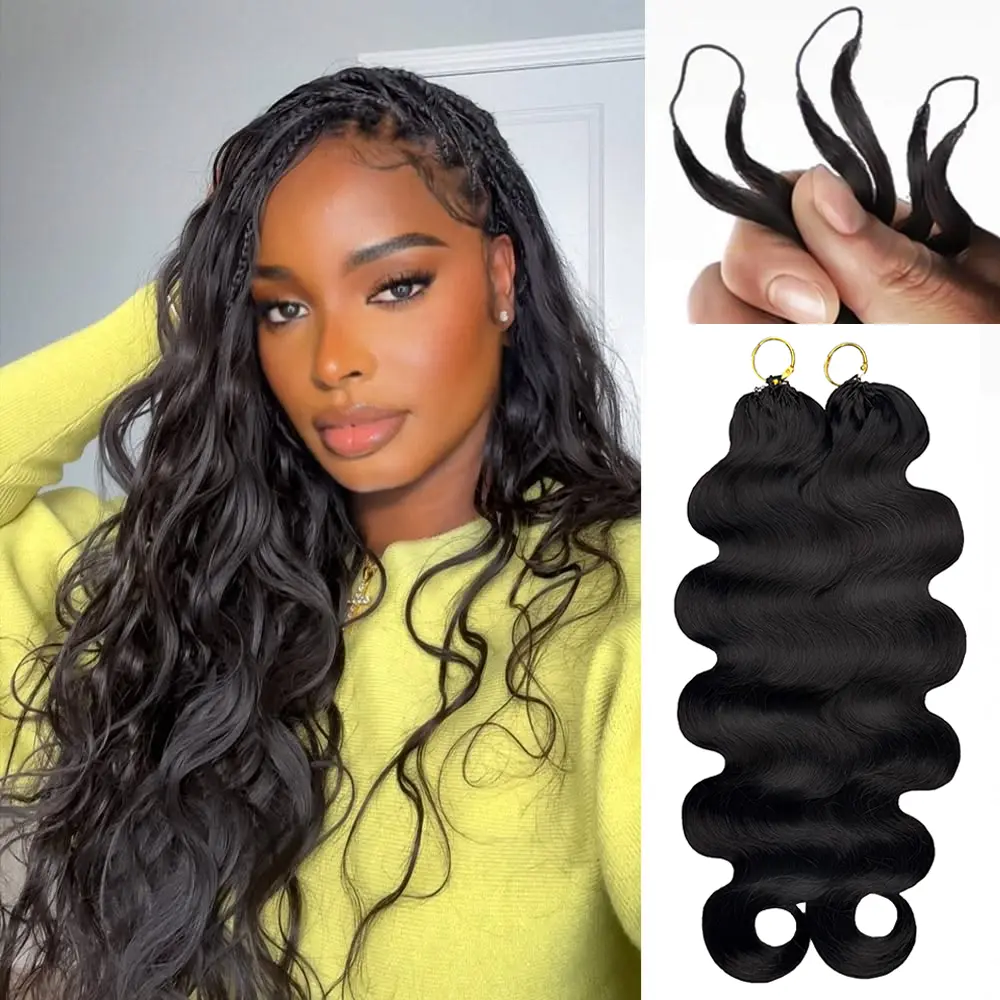 New 2026 Ramiss Body Wave Crochet Human Hair for Mircale Knots Boho Braids 4-5 Packs for Full Head, Pre-Separated 50g/Pack Time-Saving, 40 Strands/Pack Body Wave Feather Crochet Human Hair Extensions Miracle Knots Knotless Pre-Separated Crochet Braid Hair