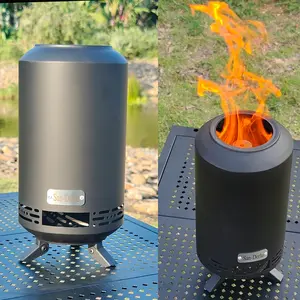 11.8 Inch Fire Pit with Storage Bag, Smokeless Portable Campfire, High Temperature Resistant, Outdoor Camping, Wood or Pellet Fuel, Outdoor Fire Pits