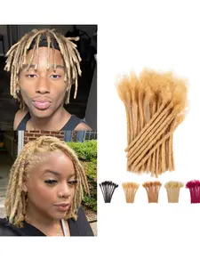 Dreadlocks Extension 100% Human Hair 0.6/0.8cm #27 honey blonde traditional Locs Extension 20 Strands/Bundle 6-16inch full Handmade Dreads