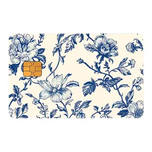 Blue Flowers Credit Card Stickers for Bank Cards, Debit Cards, Transportation Cards, Room Key Cards and Skin
