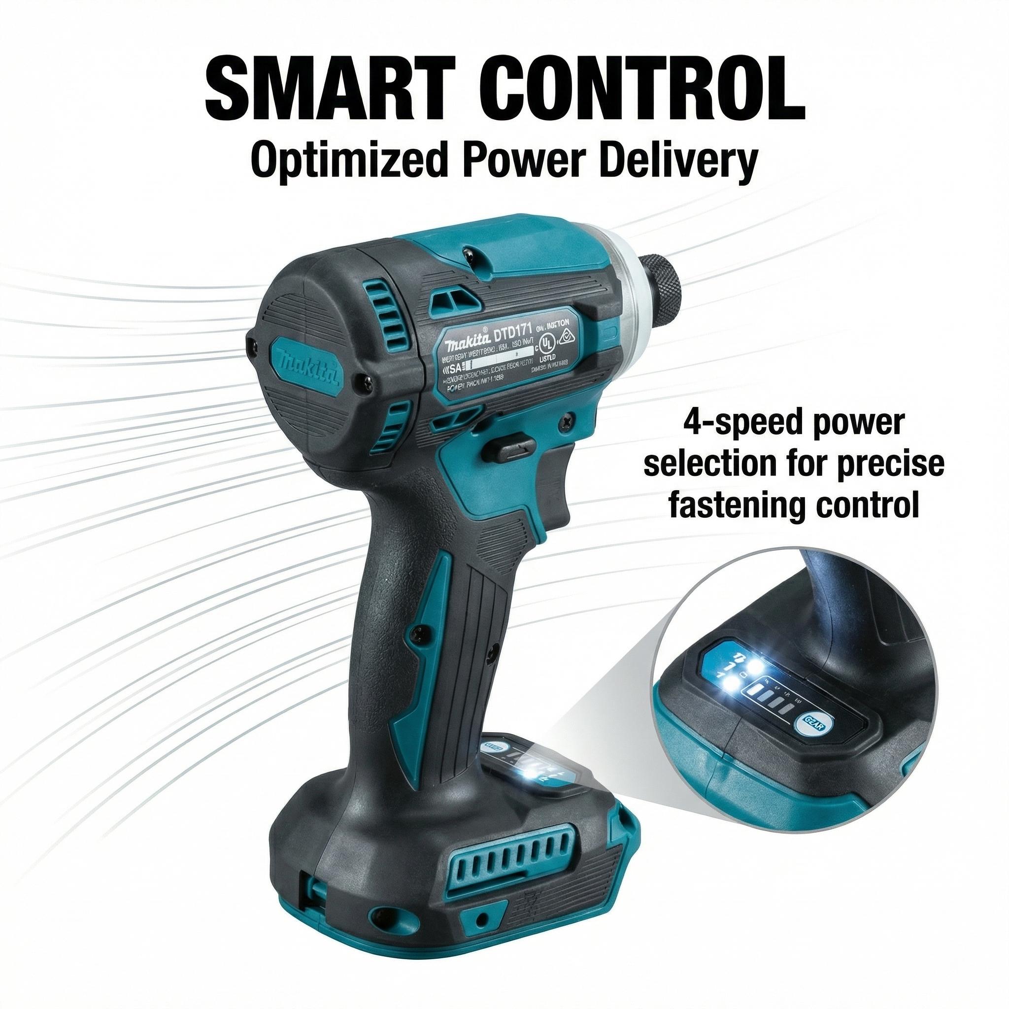 Makita DTD171 Brushless Impact Driver Kit With 18V Battery Charger for Woodworking Assembly Cordless Drill High Torque