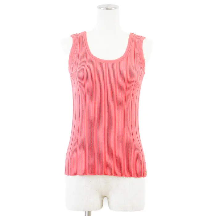 Pre-owned CHANEL Cotton Small Leather Goods Knit Tank Top