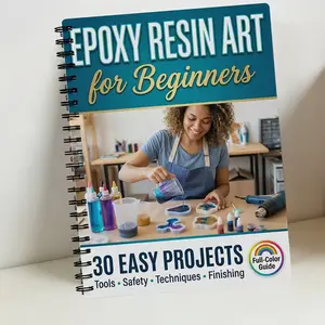 Beginner Resin Craft Notebook, Learn Epoxy Art Through 30 Simple Projects, Includes Tools, Safety Tips, Techniques, Full Color Guide