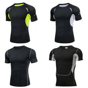 Men's sports compression short-sleeve quick-dry T-shirt for running basketball training and fitness workout top