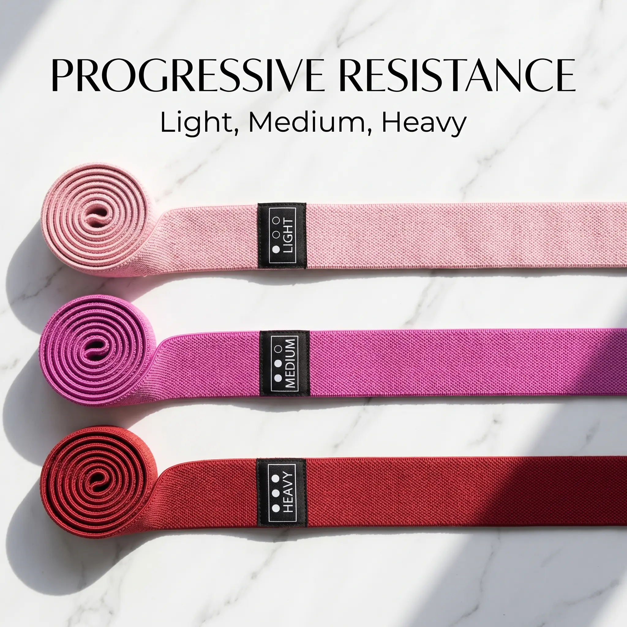 3-Piece Long Fabric Resistance Bands Set, Premium Non-Slip Workout Bands & Pull Up Assist training at-home gym equipment flexibility exercise recovery woman men portable Heavy Duty yoga